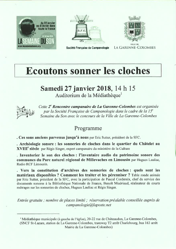 programme écoutons sonner les cloches